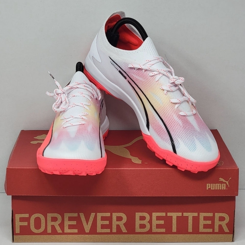 NWT Puma Ultra Ultimate Cage 107502-01 White Mens Indoor Soccer Shoes Size 7.5